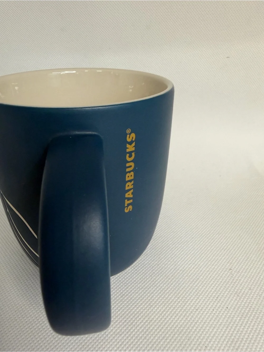 Starbucks 2016 Blue Wink Crown Siren Coffee Mug 14 oz Anniversary Etched Ceramic